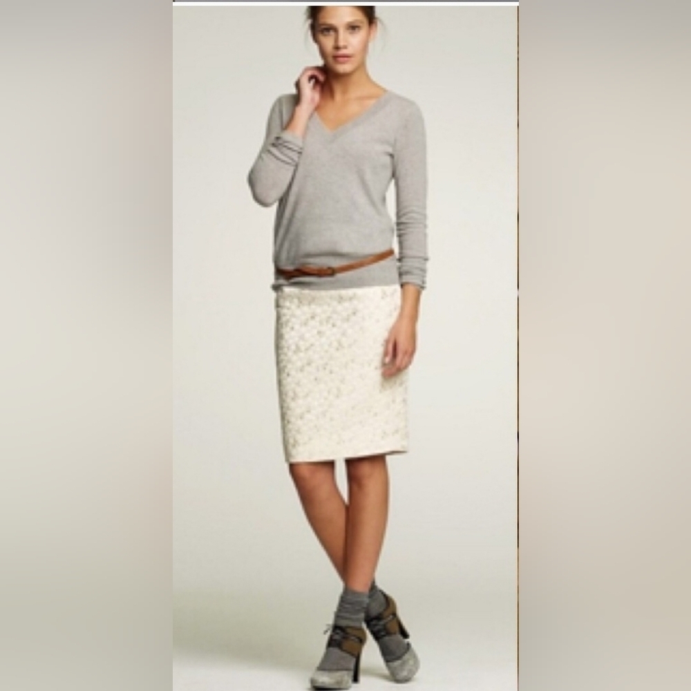 NWOT J.CREW Golden Bubbles Pencil Skirt Sz 0